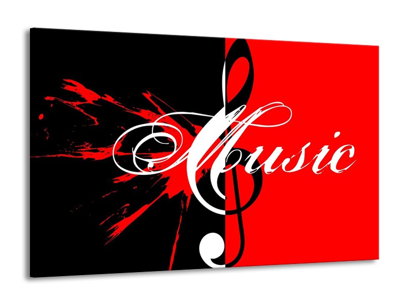 Glas schilderij Muziek | Rood, Zwart, Wit | 140x90cm 1Luik