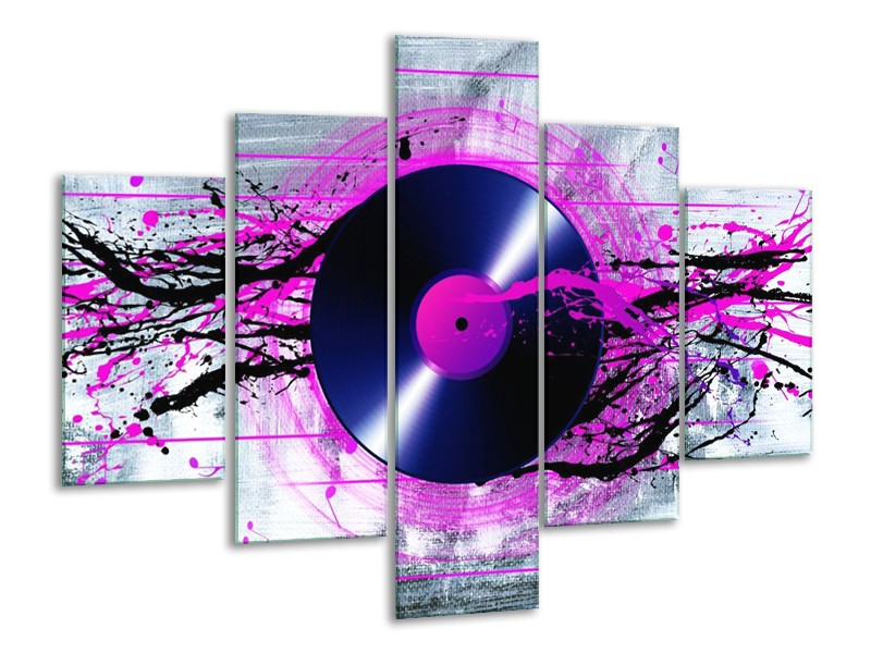 Glas schilderij Muziek | Paars, Zwart, Grijs | 100x70cm 5Luik