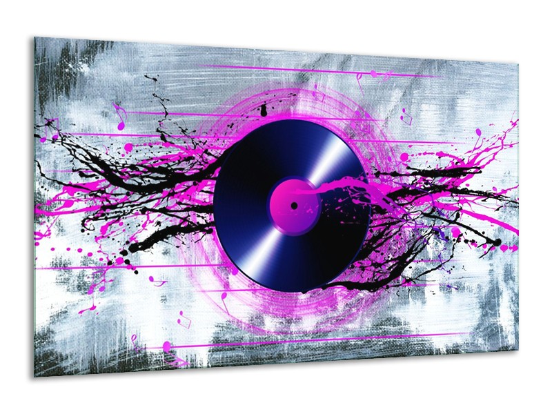 Glas schilderij Muziek | Paars, Zwart, Grijs | 120x70cm 1Luik