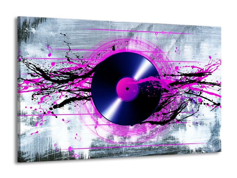 Glas schilderij Muziek | Paars, Zwart, Grijs | 140x90cm 1Luik