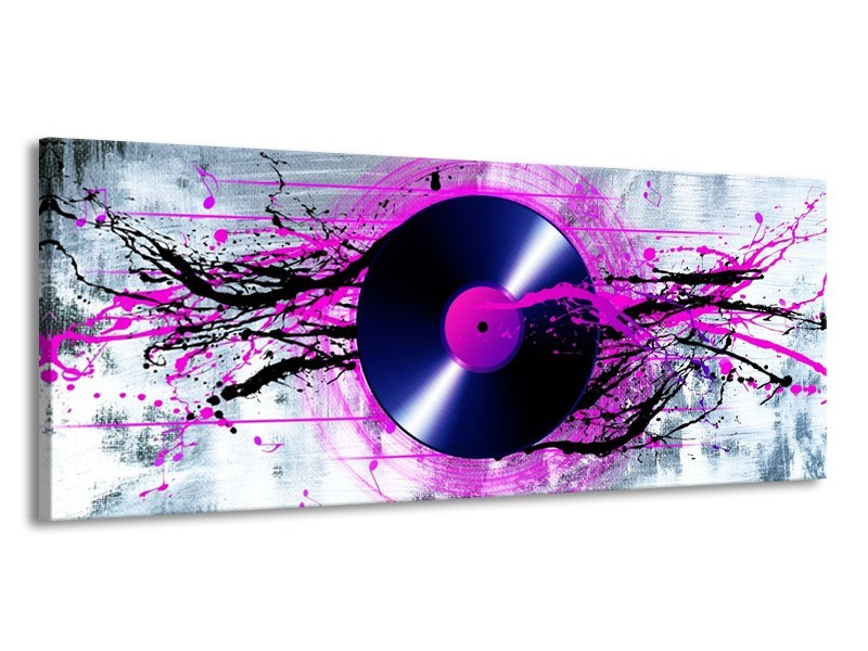 Glas schilderij Muziek | Paars, Zwart, Grijs | 145x58cm 1Luik