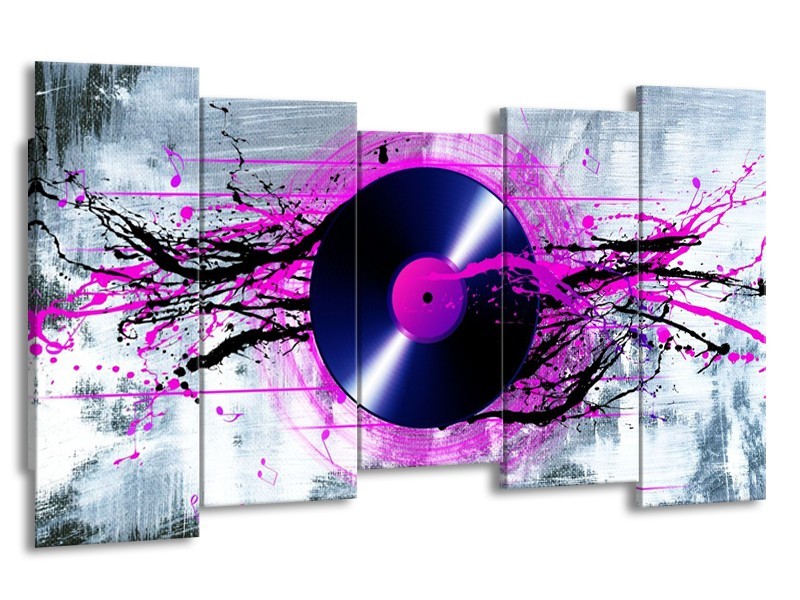 Glas schilderij Muziek | Paars, Zwart, Grijs | 150x80cm 5Luik