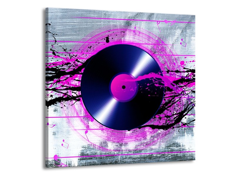 Glas schilderij Muziek | Paars, Zwart, Grijs | 50x50cm 1Luik