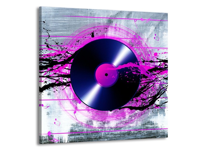 Glas schilderij Muziek | Paars, Zwart, Grijs | 70x70cm 1Luik