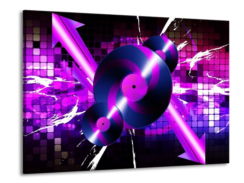 Glas schilderij Muziek | Paars, Roze, Zwart | 100x70cm 1Luik