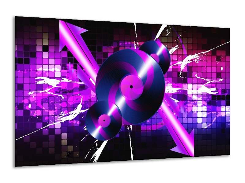 Glas schilderij Muziek | Paars, Roze, Zwart | 120x70cm 1Luik