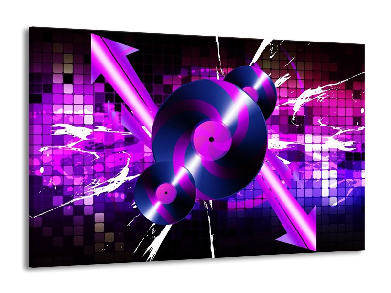 Glas schilderij Muziek | Paars, Roze, Zwart | 140x90cm 1Luik