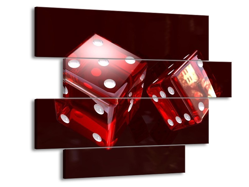 Glas schilderij Spel | Rood, Wit, Bruin | 115x85cm 4Luik