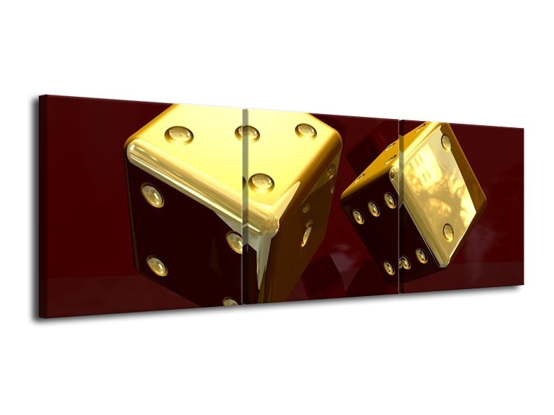 Glas schilderij Spel | Goud, Bruin | 120x40cm 3Luik