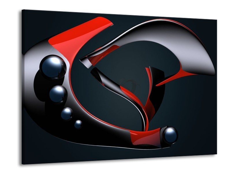 Canvas schilderij Modern | Rood, Grijs, Zwart | 100x70cm 1Luik