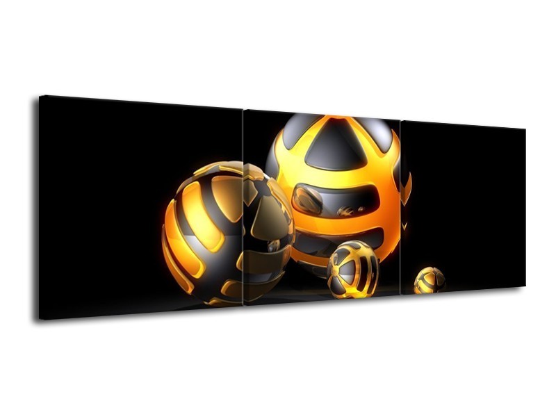 Glas schilderij Design | Oranje, Grijs, Zwart | 120x40cm 3Luik