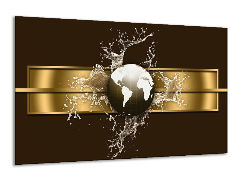 Canvas schilderij Modern | Goud, Zwart, Bruin | 120x70cm 1Luik