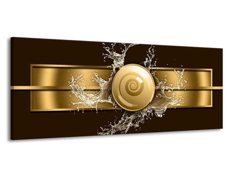 Glas schilderij Modern | Goud, Zwart, Bruin | 145x58cm 1Luik