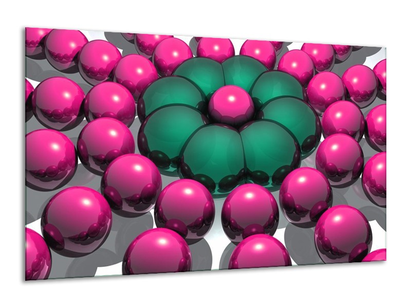 Canvas schilderij Modern | Roze, Groen, Zwart | 120x70cm 1Luik