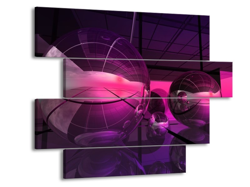 Glas schilderij Modern | Paars, Roze | 115x85cm 4Luik