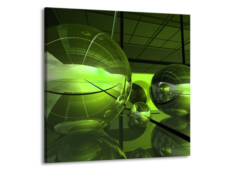 Canvas schilderij Modern | Groen, Zwart | 50x50cm 1Luik