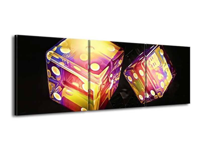 Canvas schilderij Modern | Geel, Paars, Zwart | 150x50cm 3Luik