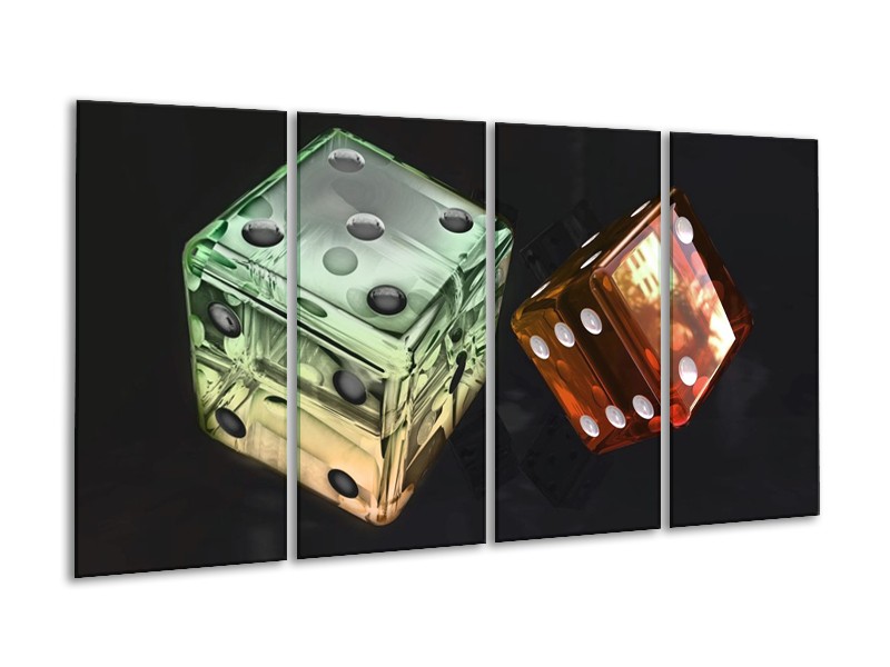 Canvas schilderij Modern | Groen, Rood, Zwart | 160x80cm 4Luik