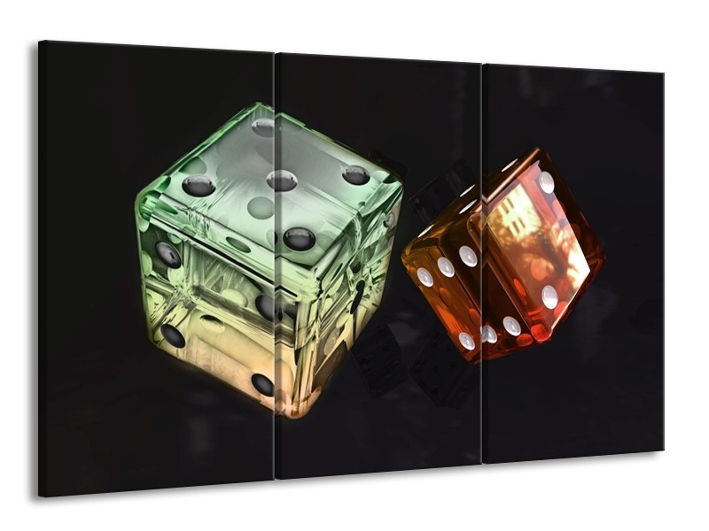 Canvas schilderij Modern | Groen, Rood, Zwart | 165x100cm 3Luik