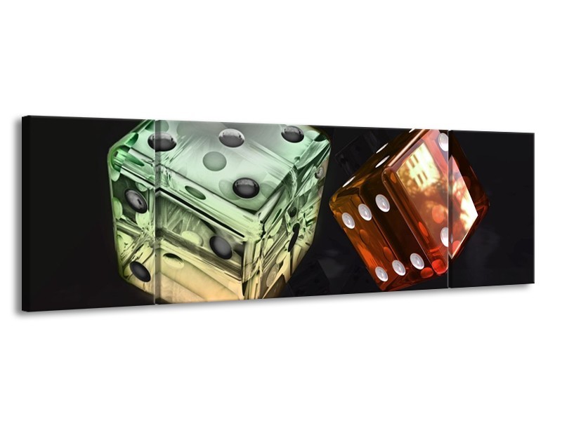 Canvas schilderij Modern | Groen, Rood, Zwart | 170x50cm 3Luik