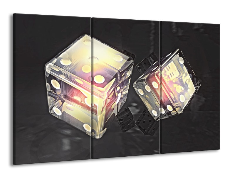 Canvas schilderij Modern | Geel, Grijs, Zwart | 165x100cm 3Luik