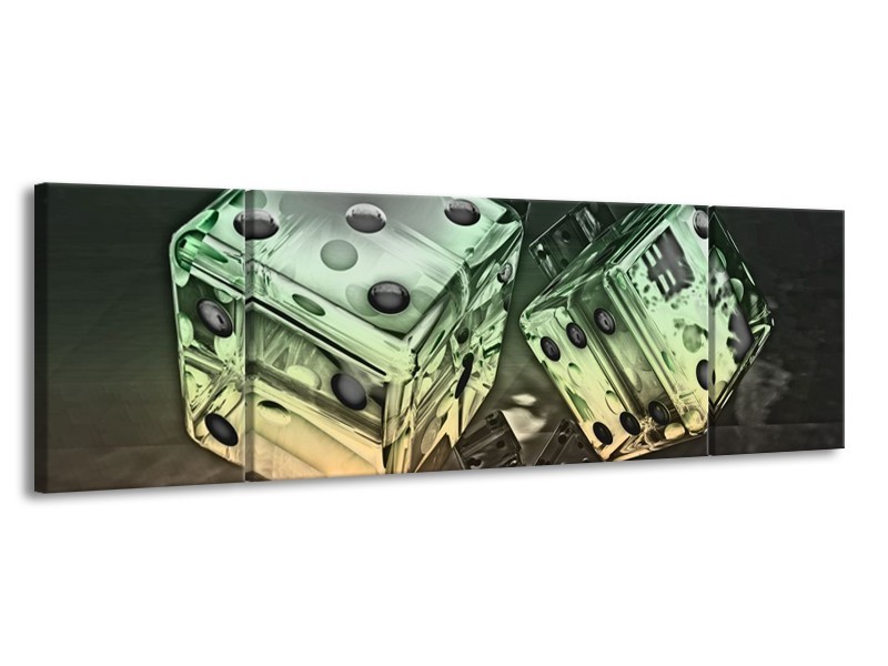 Canvas schilderij Modern | Groen, Geel, Zwart | 170x50cm 3Luik