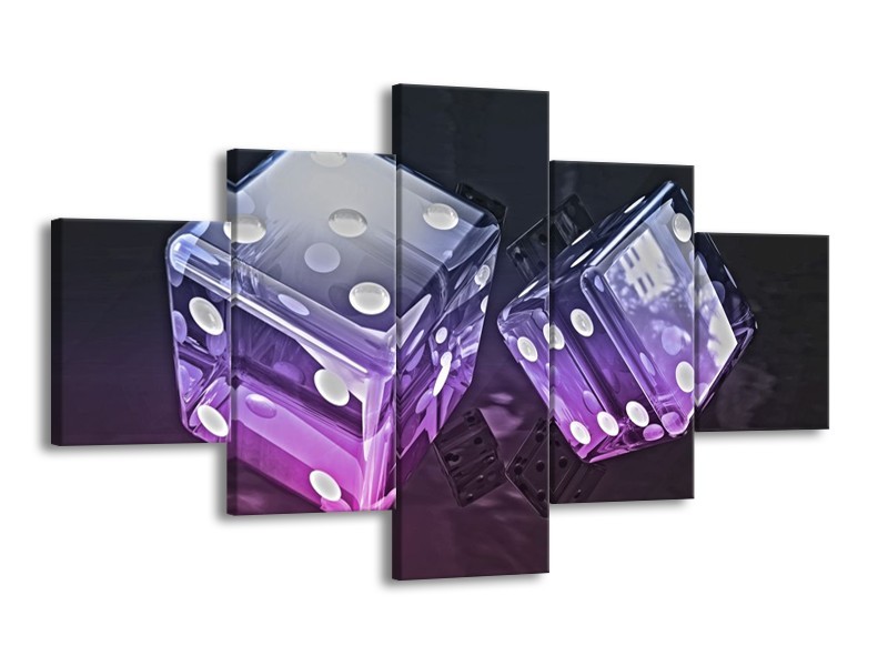 Canvas schilderij Modern | Paars, Blauw, Zwart | 125x70cm 5Luik
