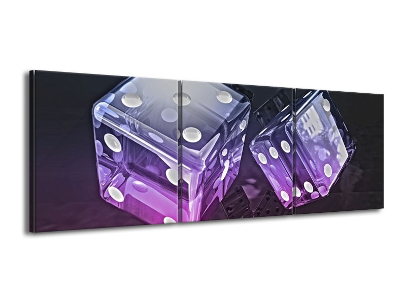 Canvas schilderij Modern | Paars, Blauw, Zwart | 150x50cm 3Luik