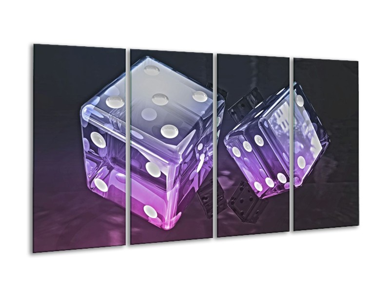 Canvas schilderij Modern | Paars, Blauw, Zwart | 160x80cm 4Luik