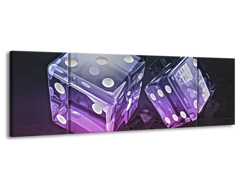 Canvas schilderij Modern | Paars, Blauw, Zwart | 170x50cm 3Luik