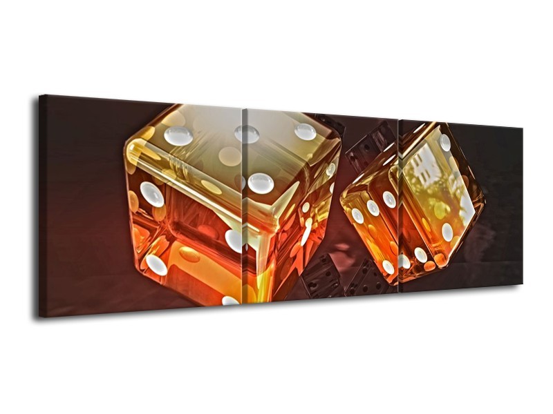 Canvas schilderij Modern | Oranje, Geel, Zwart | 120x40cm 3Luik