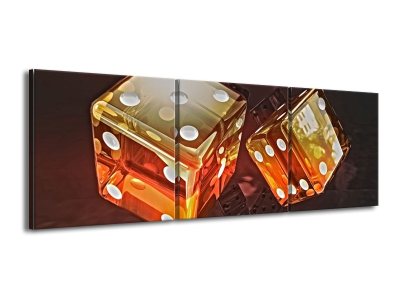 Canvas schilderij Modern | Oranje, Geel, Zwart | 150x50cm 3Luik