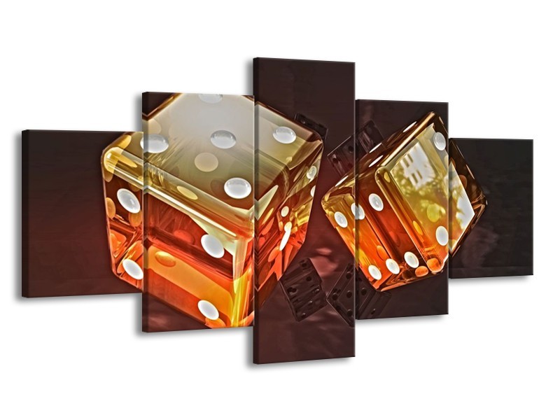 Canvas schilderij Modern | Oranje, Geel, Zwart | 150x80cm 5Luik