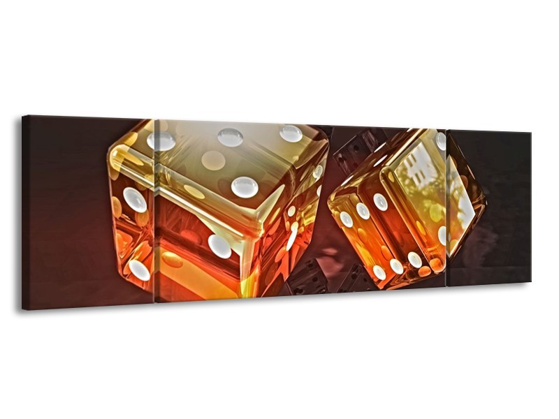 Canvas schilderij Modern | Oranje, Geel, Zwart | 170x50cm 3Luik