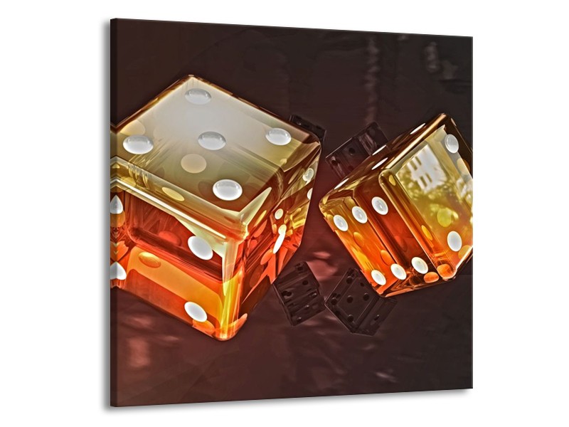 Canvas schilderij Modern | Oranje, Geel, Zwart | 70x70cm 1Luik