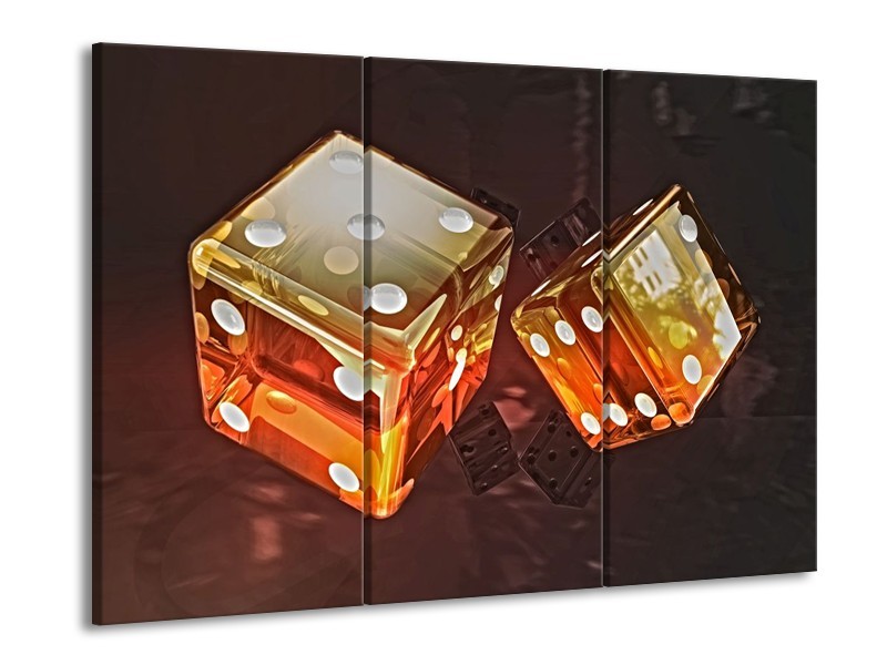Canvas schilderij Modern | Oranje, Geel, Zwart | 90x60cm 3Luik