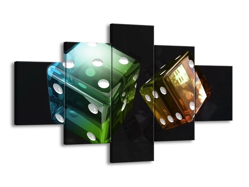 Canvas schilderij Modern | Groen, Blauw, Zwart | 125x70cm 5Luik