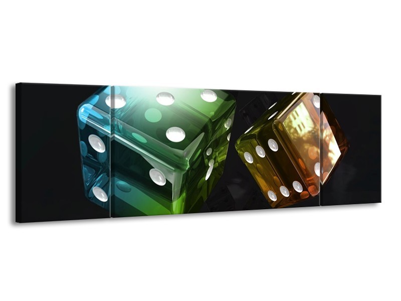 Canvas schilderij Modern | Groen, Blauw, Zwart | 170x50cm 3Luik
