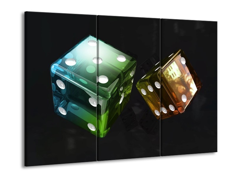 Canvas schilderij Modern | Groen, Blauw, Zwart | 90x60cm 3Luik
