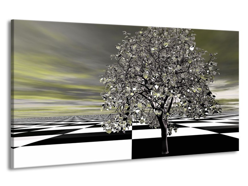 Canvas schilderij Boom | Grijs, Zwart, Wit | 190x100cm 1Luik