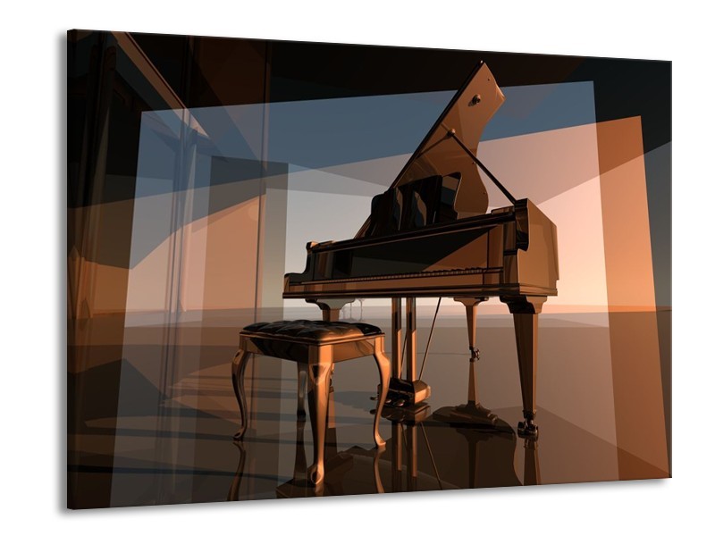 Glas schilderij Piano | Bruin, Grijs | 100x70cm 1Luik