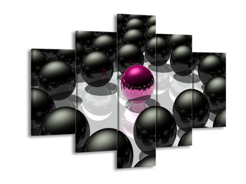 Glas schilderij Design | Roze, Zwart, Grijs | 150x105cm 5Luik