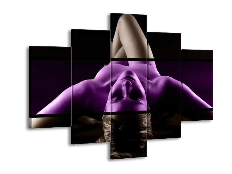 Glas schilderij Lichaam | Paars, Bruin, Zwart | 150x105cm 5Luik