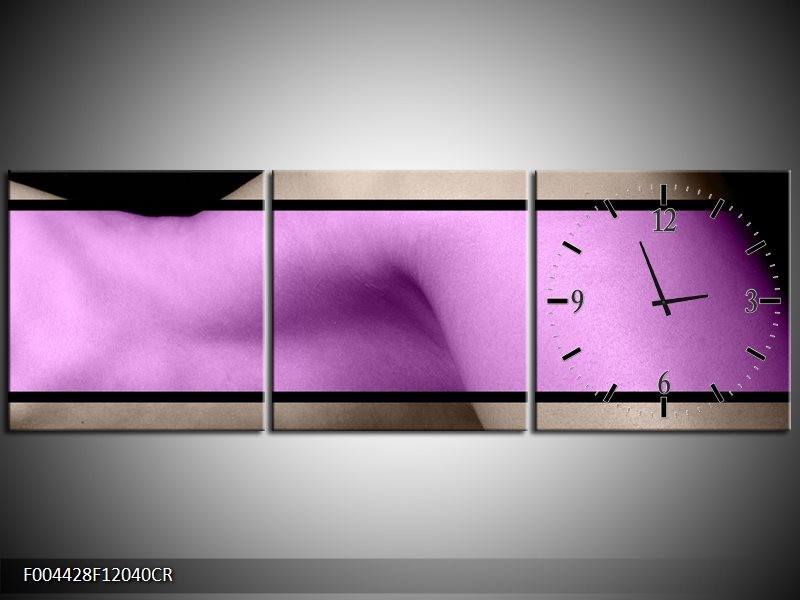 Klok schilderij Lichaam | Paars, Bruin, Zwart | 120x40cm 3Luik