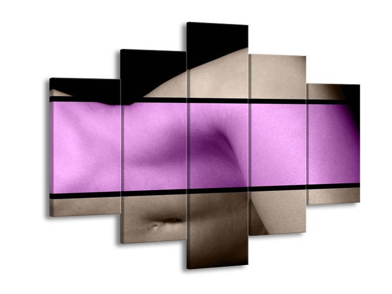 Glas schilderij Lichaam | Paars, Bruin, Zwart | 150x105cm 5Luik