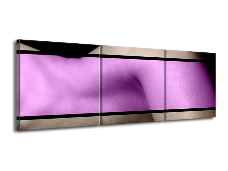 Canvas schilderij Lichaam | Paars, Bruin, Zwart | 150x50cm 3Luik
