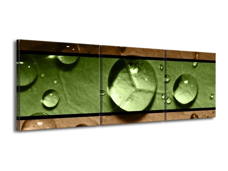 Canvas schilderij Modern | Groen, Bruin | 150x50cm 3Luik