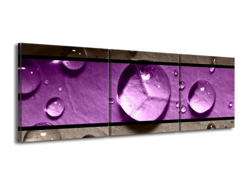 Canvas schilderij Modern | Paars, Grijs | 150x50cm 3Luik