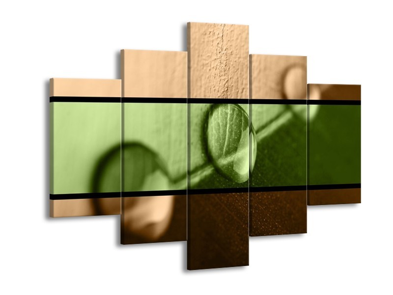Glas schilderij Modern | Groen, Bruin | 150x105cm 5Luik