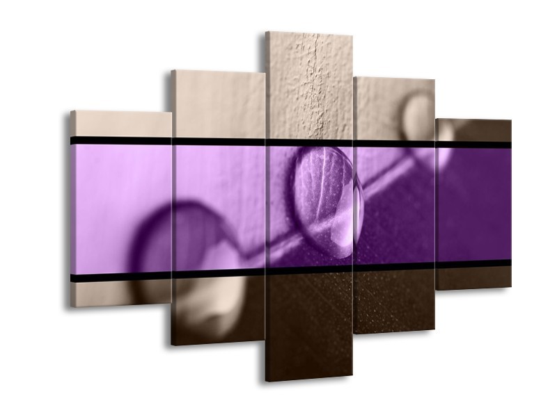 Glas schilderij Druppels | Paars, Bruin | 150x105cm 5Luik